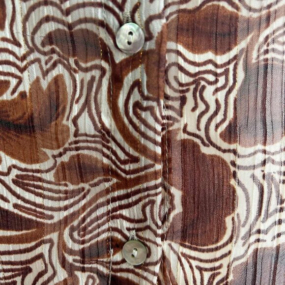 Esqualo Sheer Metallic Floral Blouse with Gold Thread Detail – EU 38 / US 8 - Picture 3 of 10